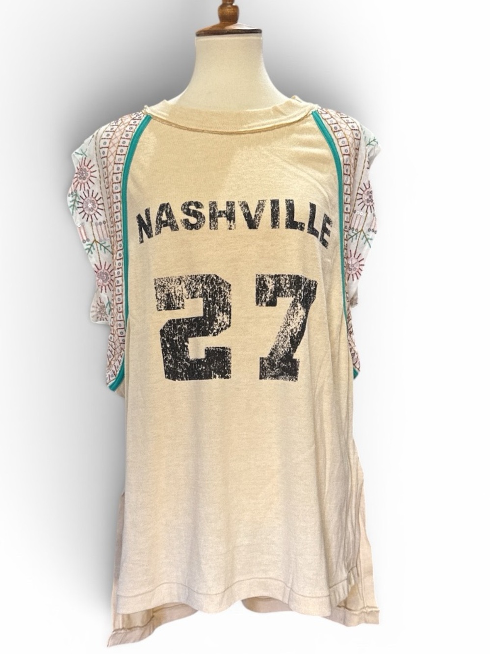 Blue Velvet Nashville 27 Women's Muscle Tee Embroidered and Sequin Trim